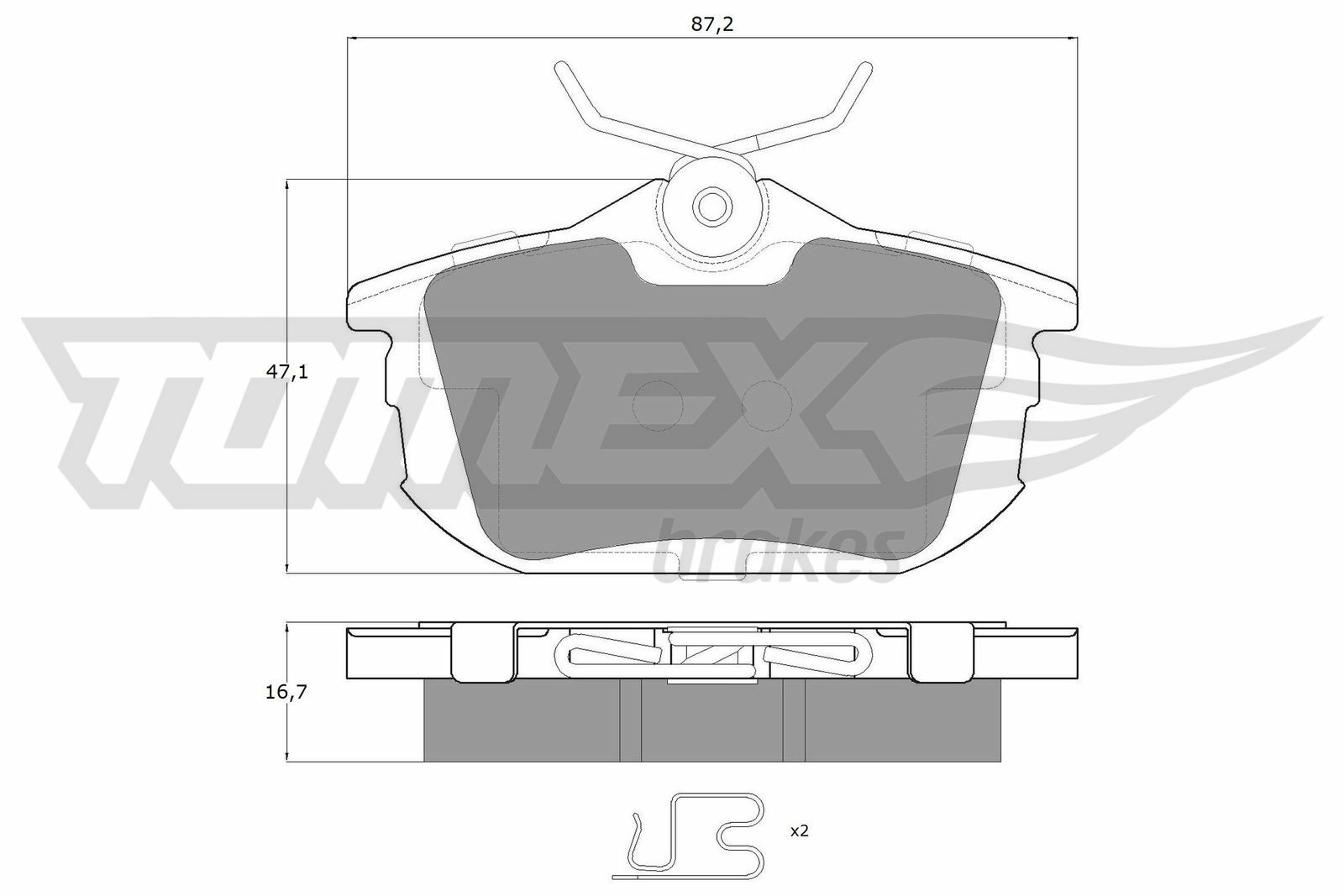 Sada brzdových destiček, kotoučová brzda TOMEX Brakes